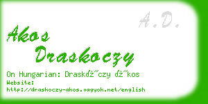 akos draskoczy business card